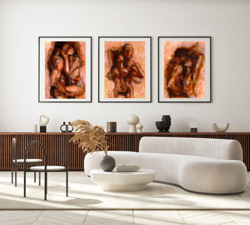 Abstract Embrace of Couple print Sensual Art for Bedroom