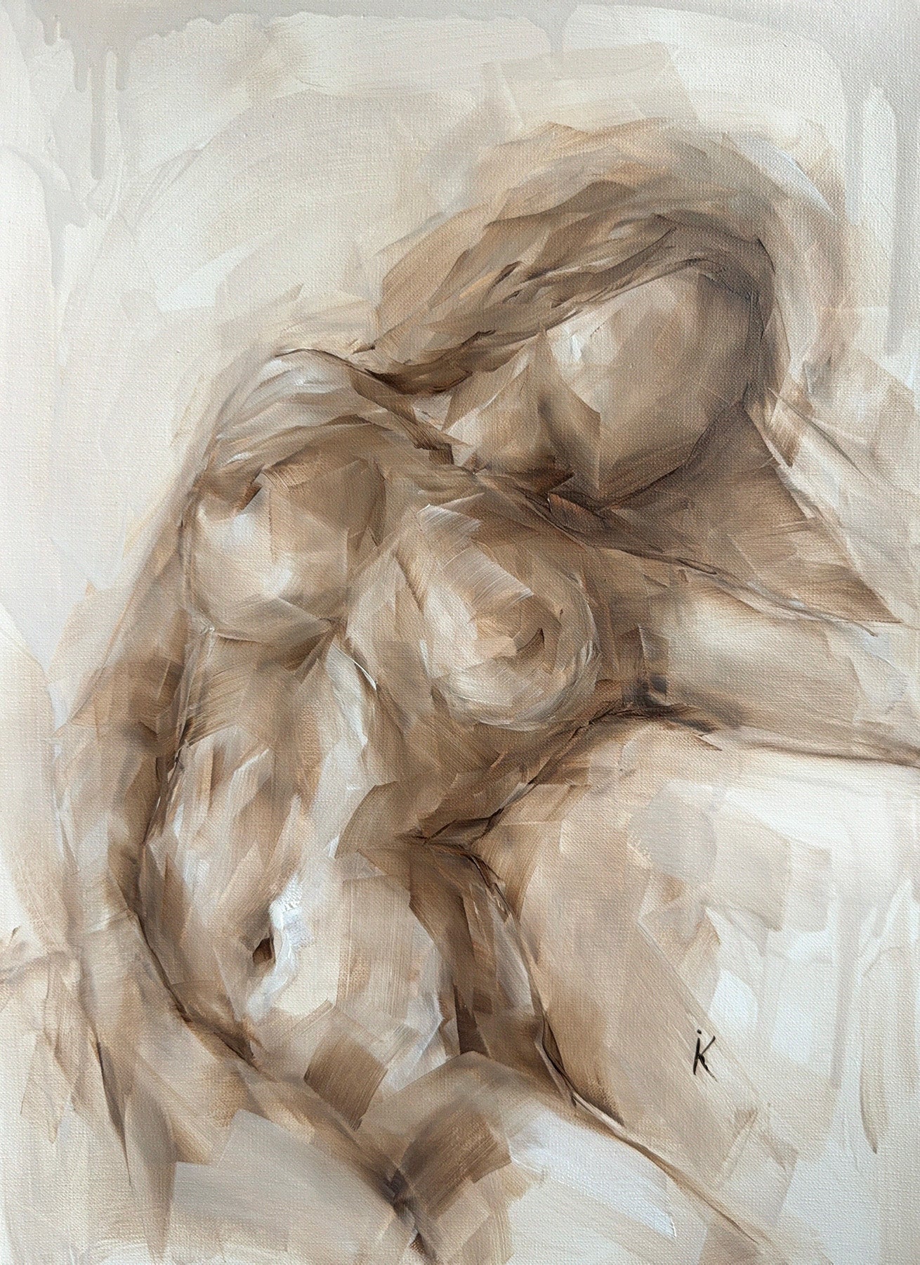 Beige Gallery Wall Set of Three — Neutral Oil Paintings