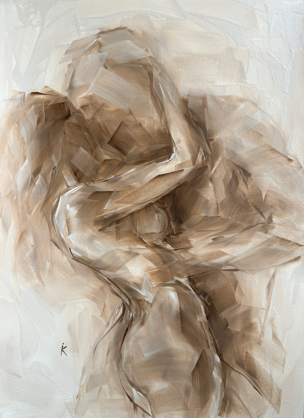 Beige Gallery Wall Set of Three — Neutral Oil Paintings