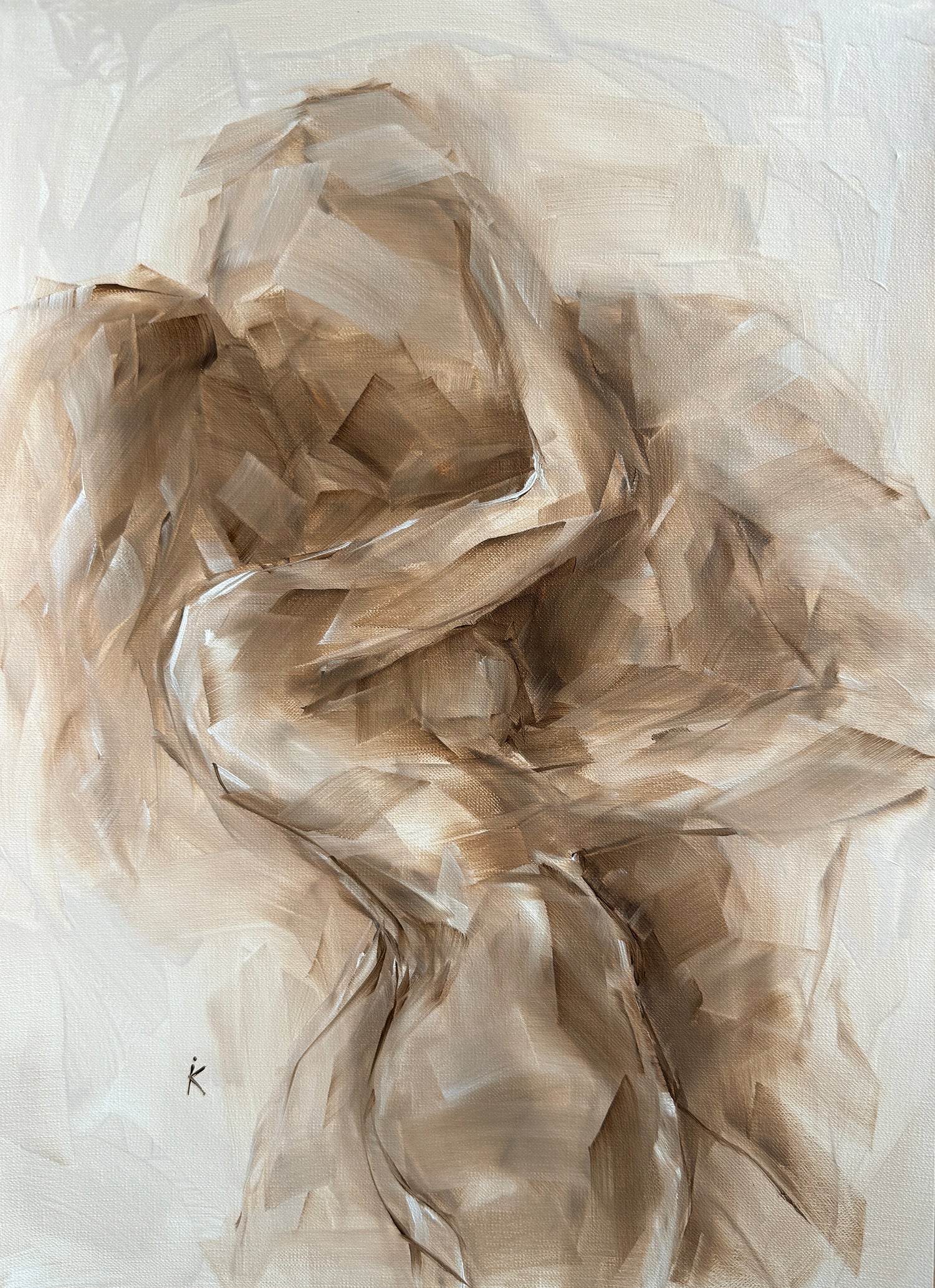 Beige Gallery Wall Set of Three — Neutral Oil Paintings