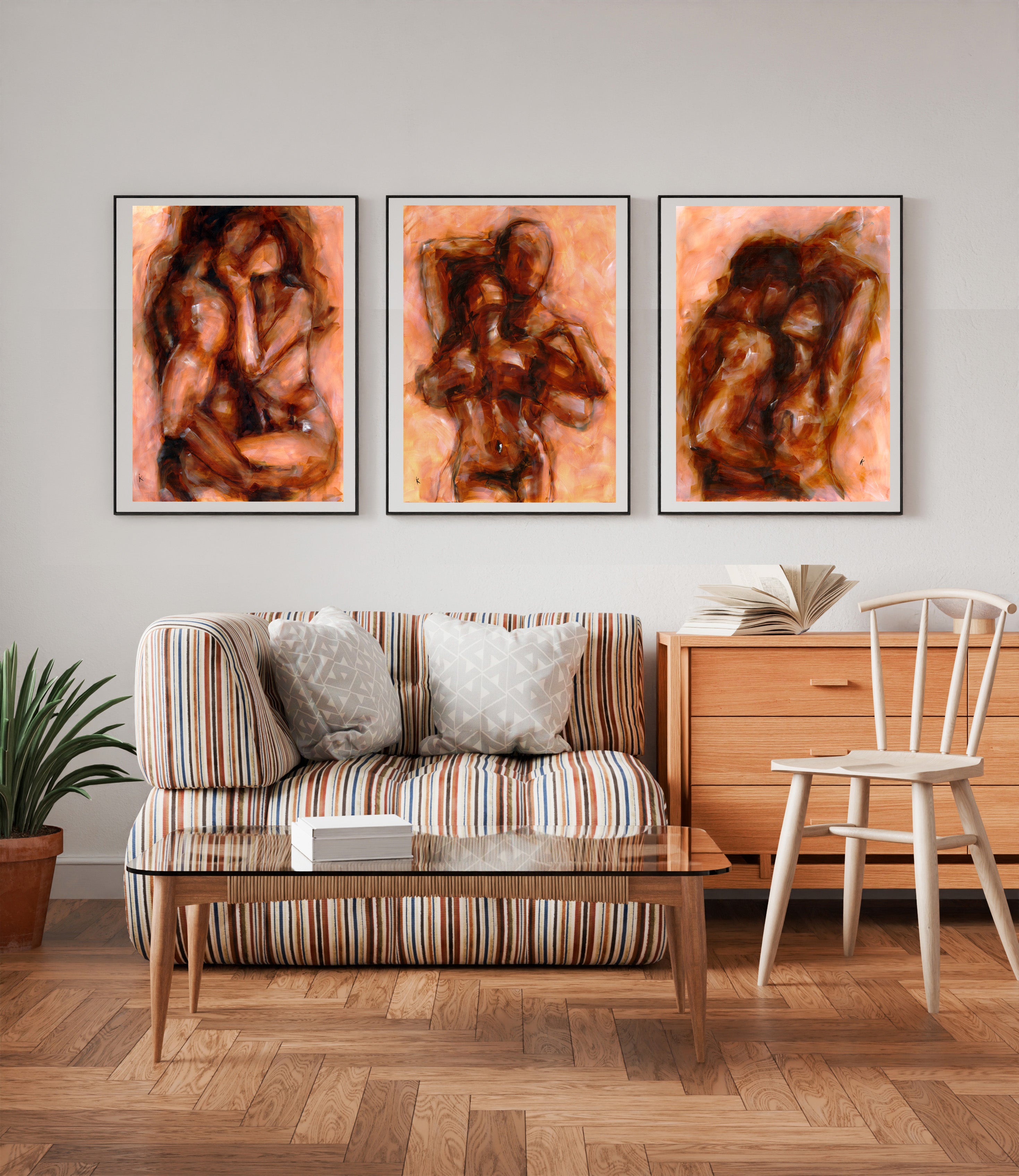 Abstract Embrace of Couple print Sensual Art for Bedroom