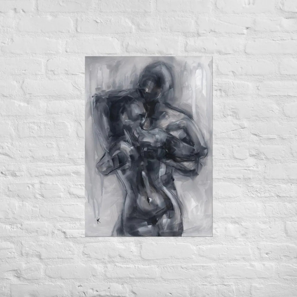 Set of Three Prints — Monochrome Charcoal Gallery Wall Set, Above Bed
