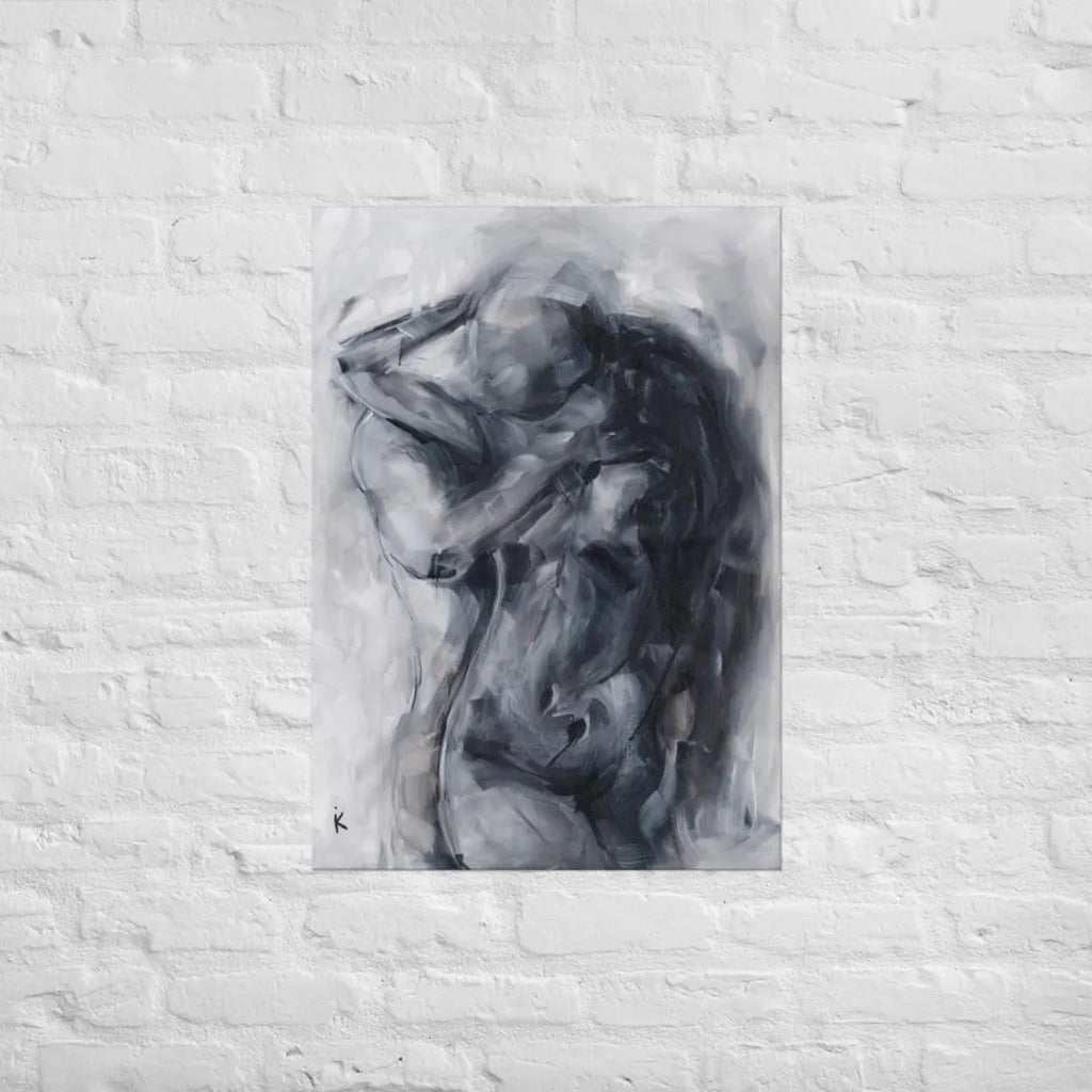Set of Three Prints — Monochrome Charcoal Gallery Wall Set, Above Bed